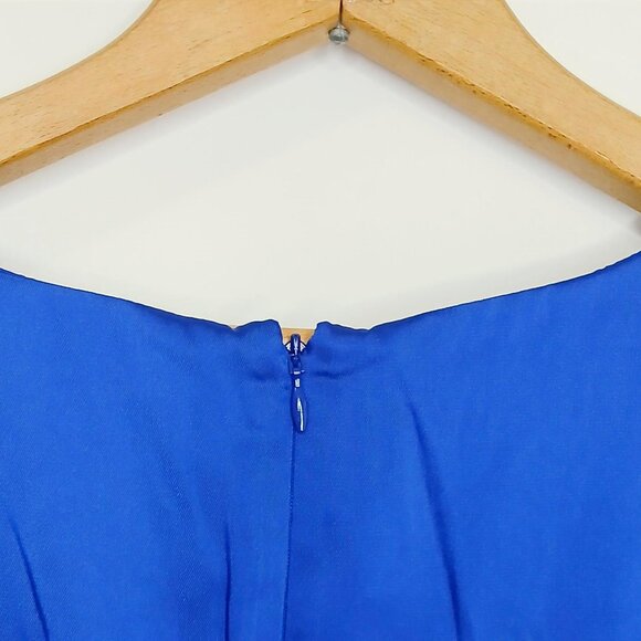 DKNY - faux-wrap dress - puff sleeves - tie waist - blue - Size 8 - NWOT - Picture 7 of 7